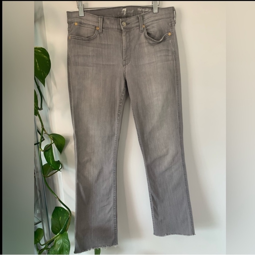7 For All Mankind Gray Straight Leg Jeans - Picture 5 of 5